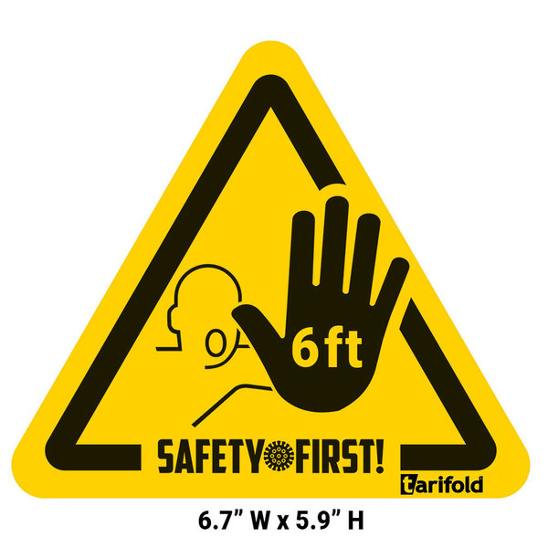 Tarifold Anti-Slip Safety Floor Marking Stickers, 3-Sided, 5.9" x 6.7", PK20, 197855 197855